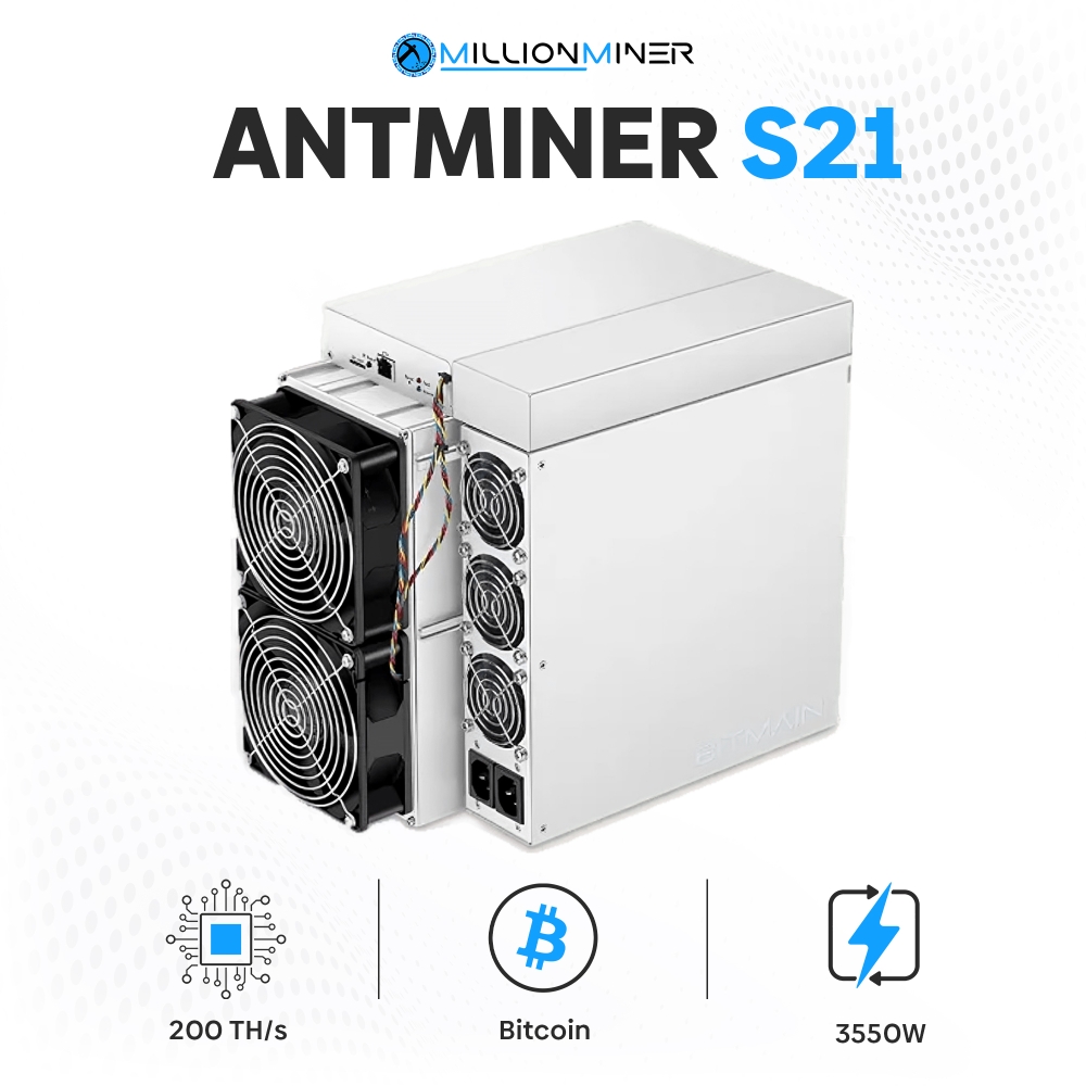 Bitmain Antminer S21 (200TH/s) BTC - Plug & Play, 0.08 USD/kWh