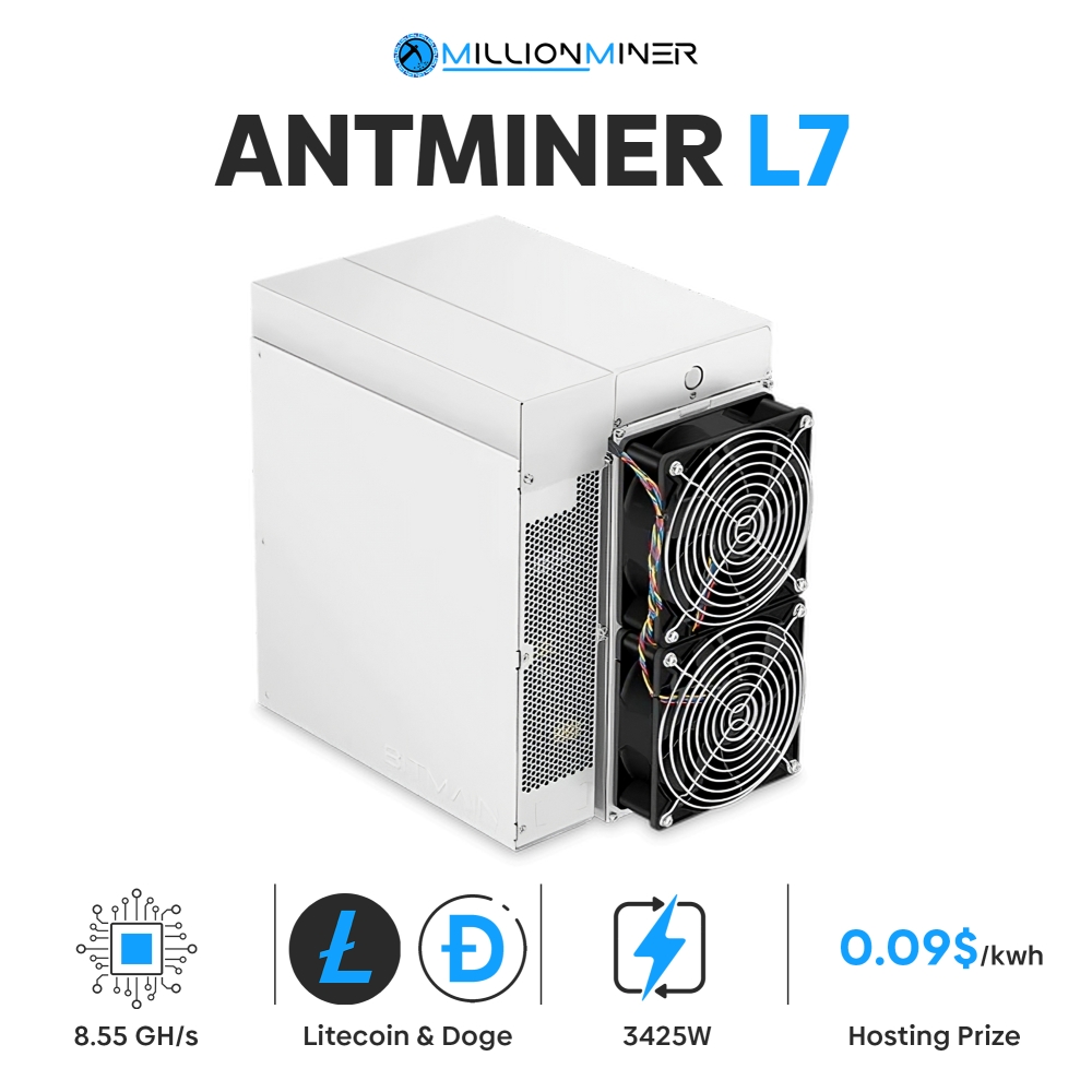 1x BITMAIN ANTMINER L7 8.55 GH/s (hosted for 0,09$) - 8550MH