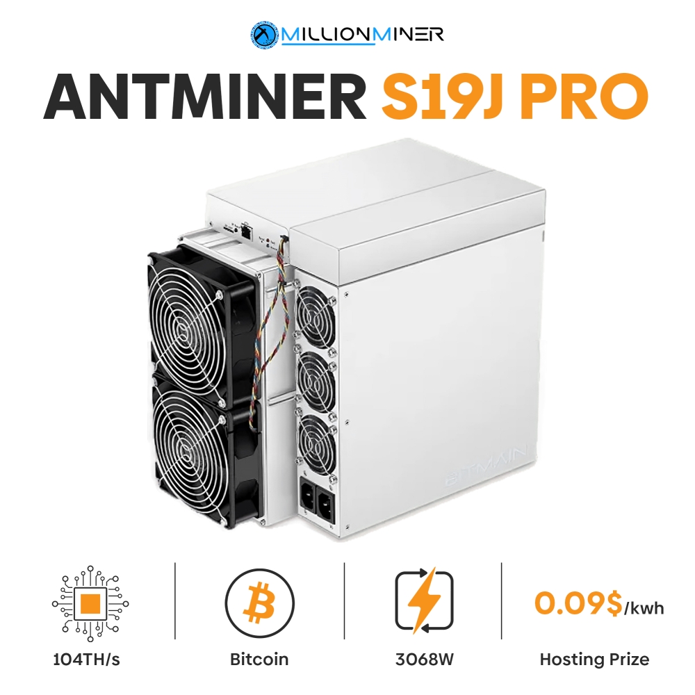 BITMAIN ANTMINER S19j PRO 104TH (Brandnew) (Hosted for 0.09$/kwh)
