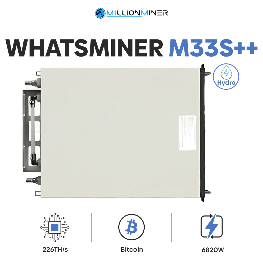 MicroBT Whatsminer M33S++ 226 TH/s 6820W BITCOIN ASIC MINER  MILLIONMINER